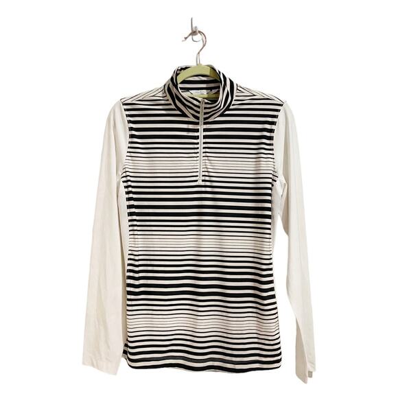 Lady Hagen Black White Striped 3/4 ZIP Golf Pullover Sz S - Picture 1 of 10